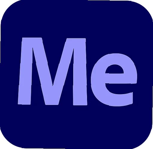 Video editor reviews GPU specs on dual monitors, Adobe Media Encoder interface visible, workspace lit by soft ambient light