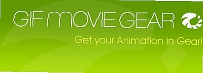 Software interface of GIFMovieGear showing animated GIF creation tools and optimization settings on a desktop screen